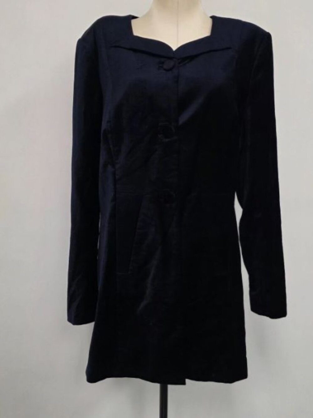 Cabi Entrance Midnight Velvet Blazer Jacket M Navy Statement Maximalist 3489 - Picture 2 of 12